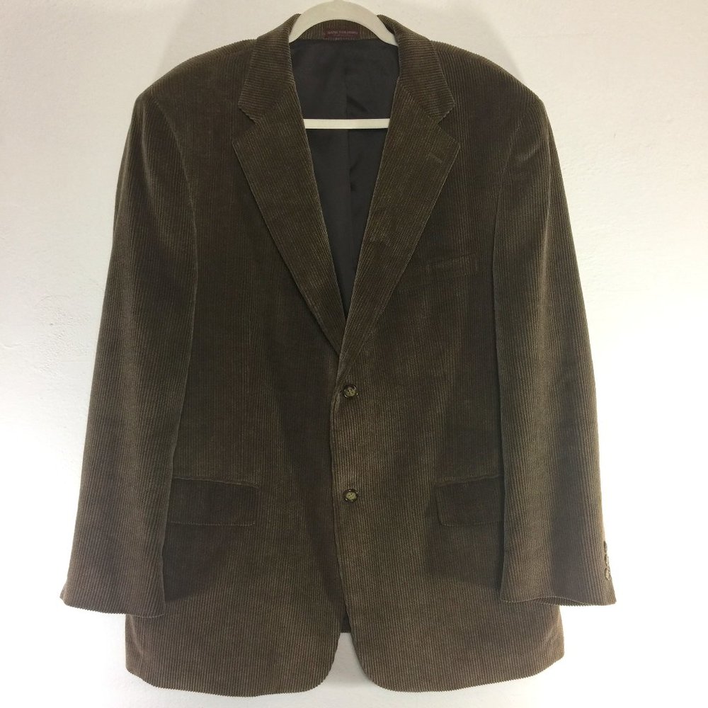 Cordovan & Grey Brown Corduroy Men's Sport Coat 44